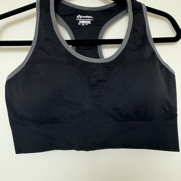 Healing Hands Women's Black and Gray Sports Bra size XXL - Picture 1 of 3
